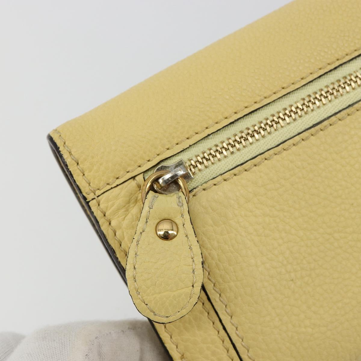 Chloe Long Wallet Leather Yellow Auth BA13434A