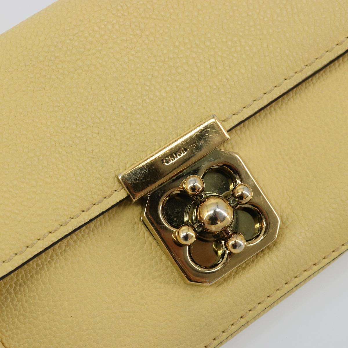 Chloe Long Wallet Leather Yellow Auth BA13434A