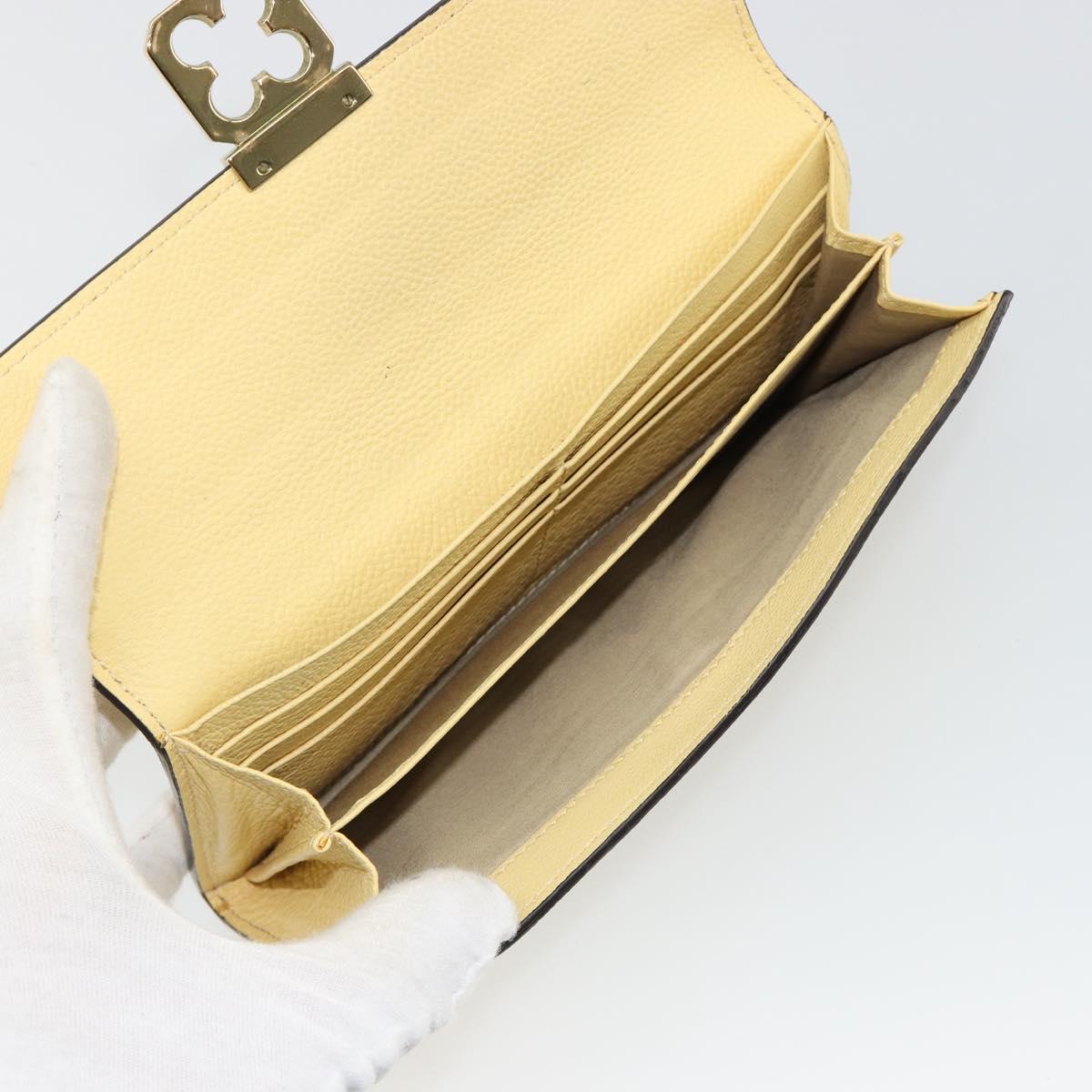 Chloe Long Wallet Leather Yellow Auth BA13434A
