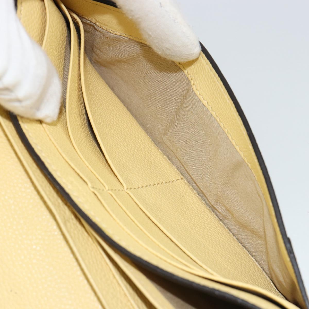 Chloe Long Wallet Leather Yellow Auth BA13434A