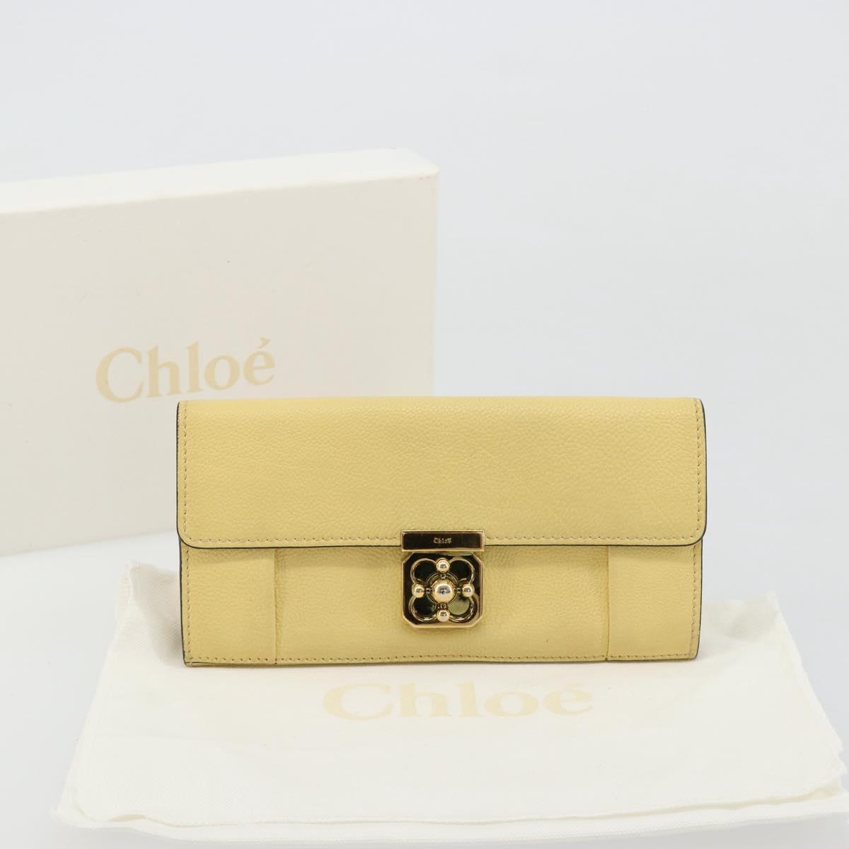 Chloe Long Wallet Leather Yellow Auth BA13434A
