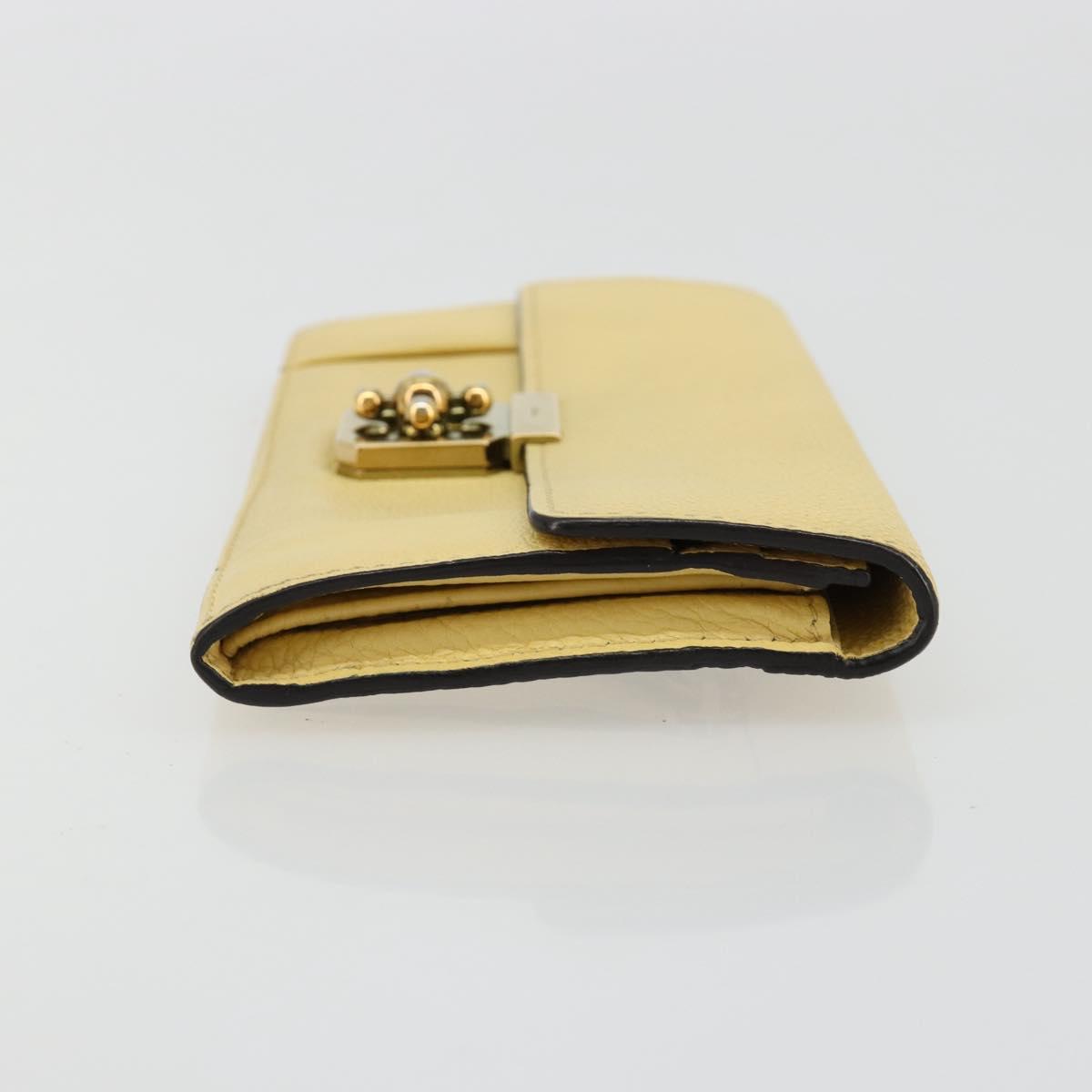 Chloe Long Wallet Leather Yellow Auth BA13434A