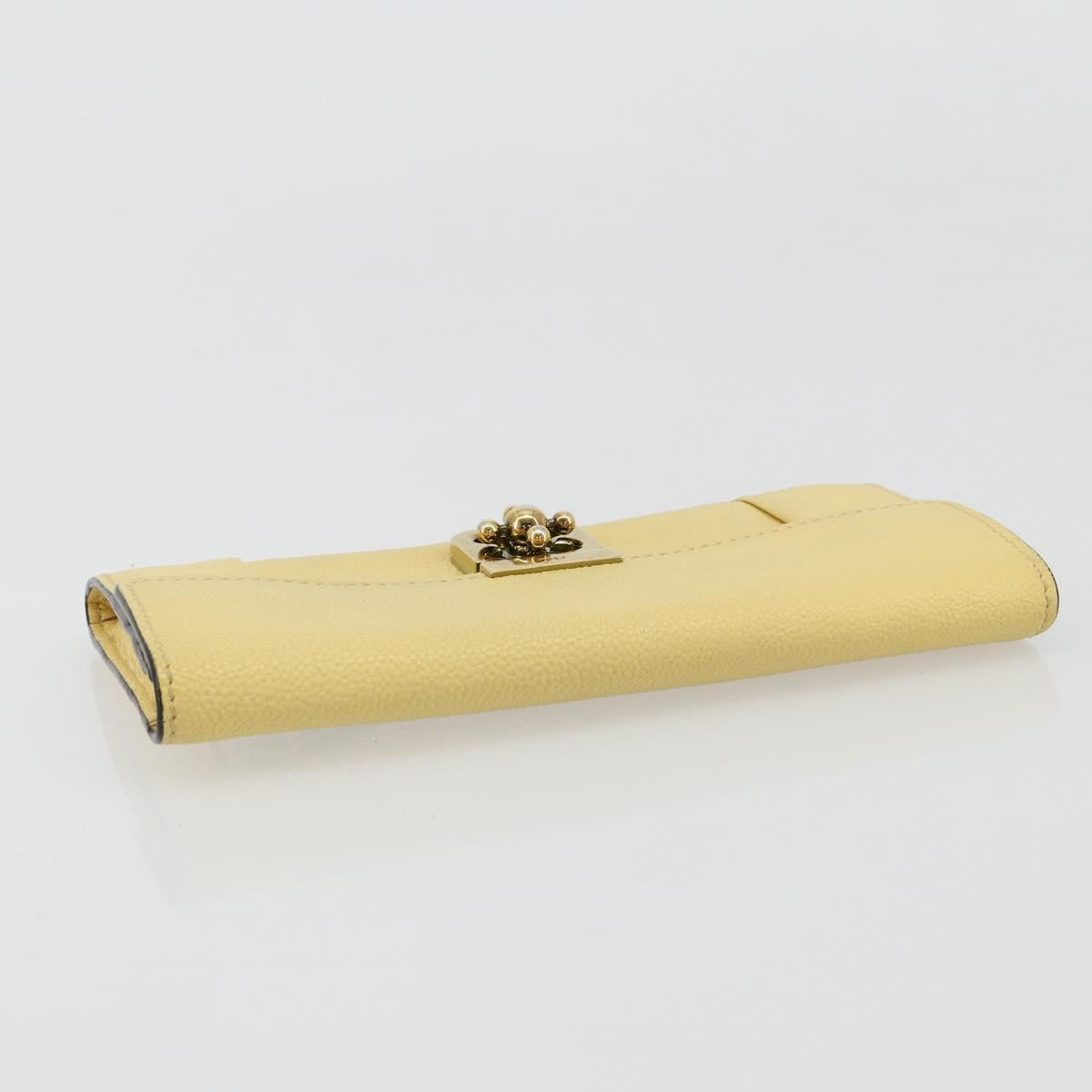 Chloe Long Wallet Leather Yellow Auth BA13434A