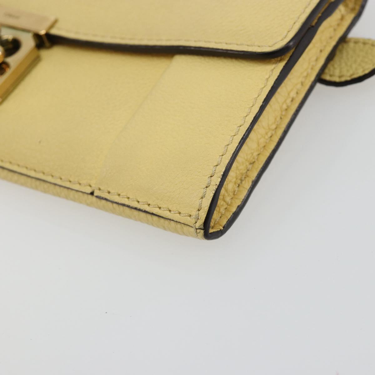 Chloe Long Wallet Leather Yellow Auth BA13434A