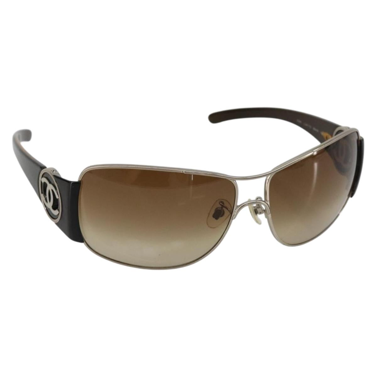 CHANEL Sunglasses plastic Brown CC Auth BA13437M