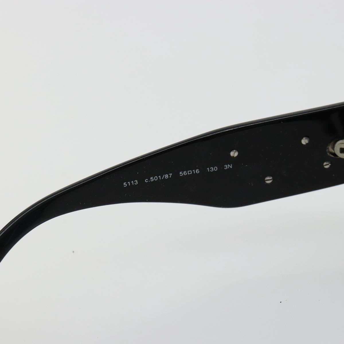 CHANEL Camelia Sunglasses plastic Black CC Auth BA13438