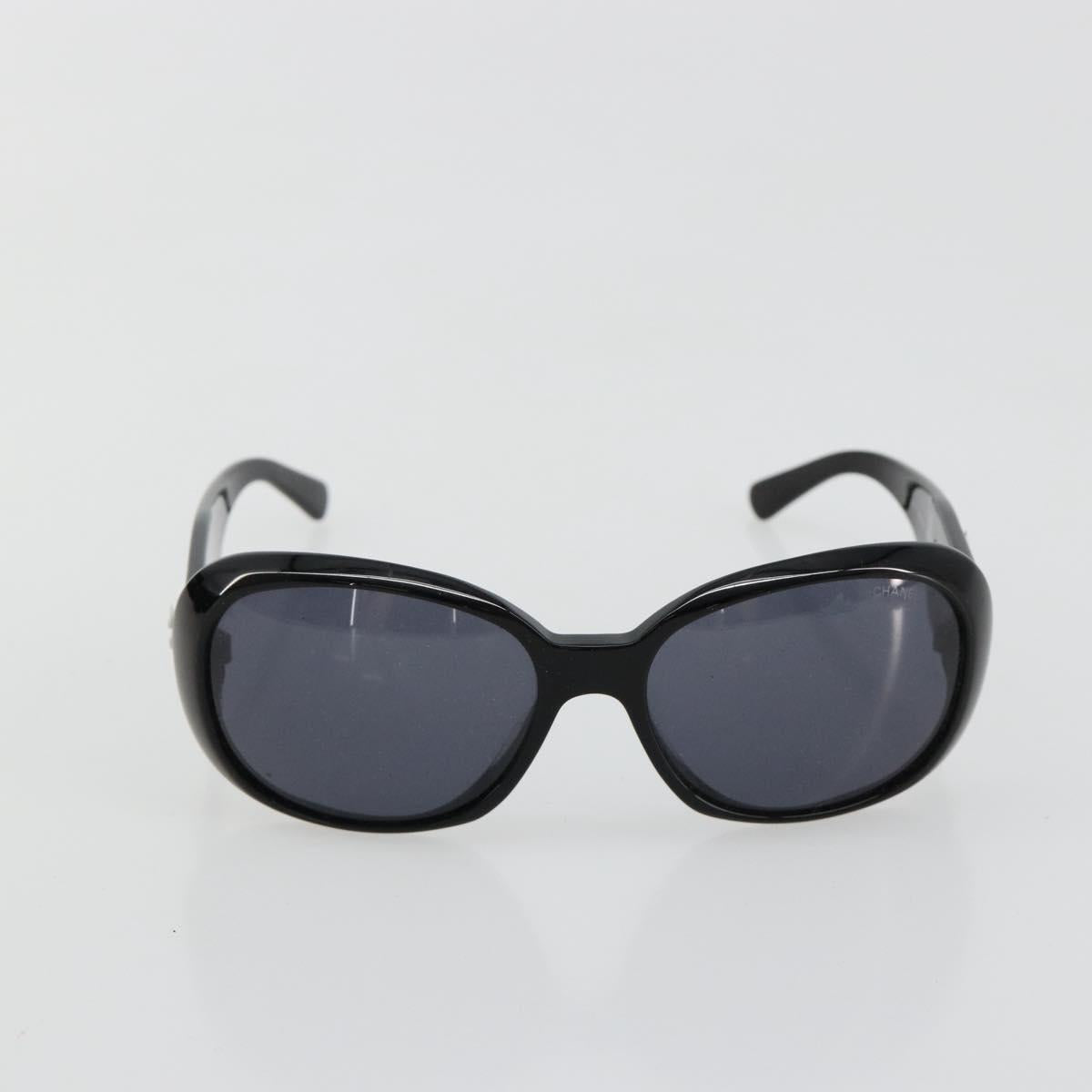 CHANEL Camelia Sunglasses plastic Black CC Auth BA13438