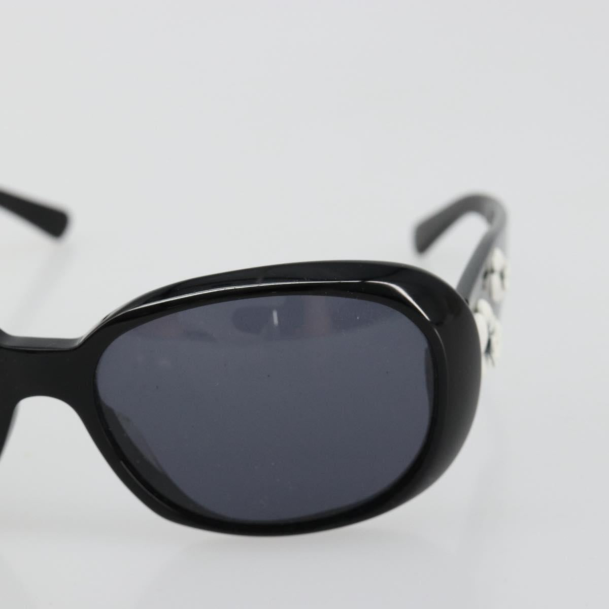 CHANEL Camelia Sunglasses plastic Black CC Auth BA13438