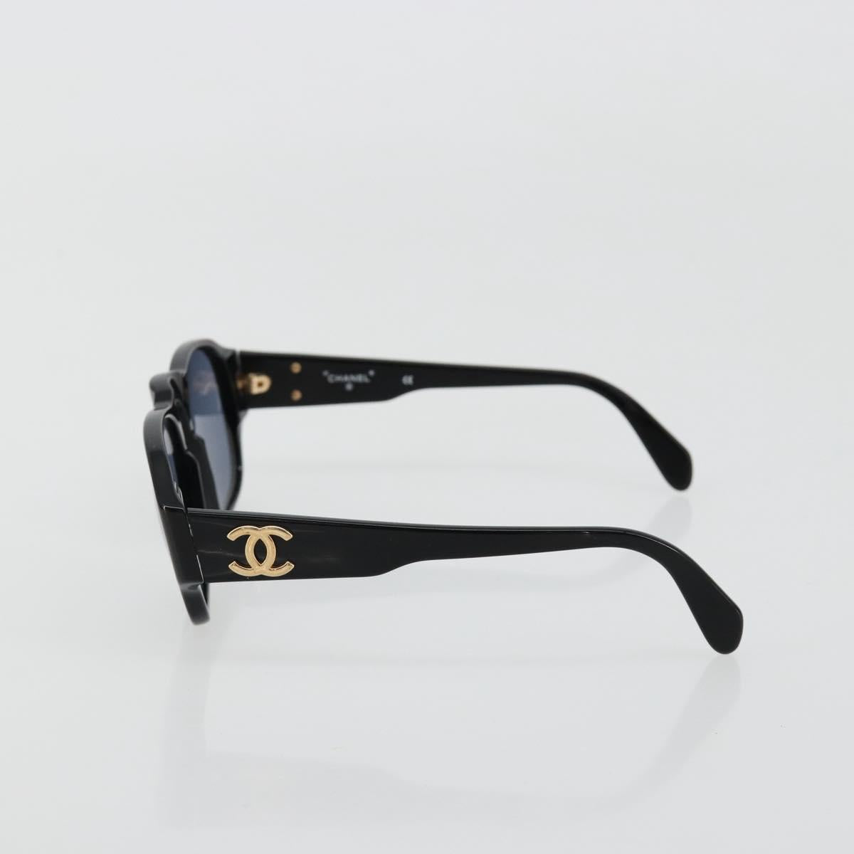 CHANEL Sunglasses plastic Black CC Auth BA13439