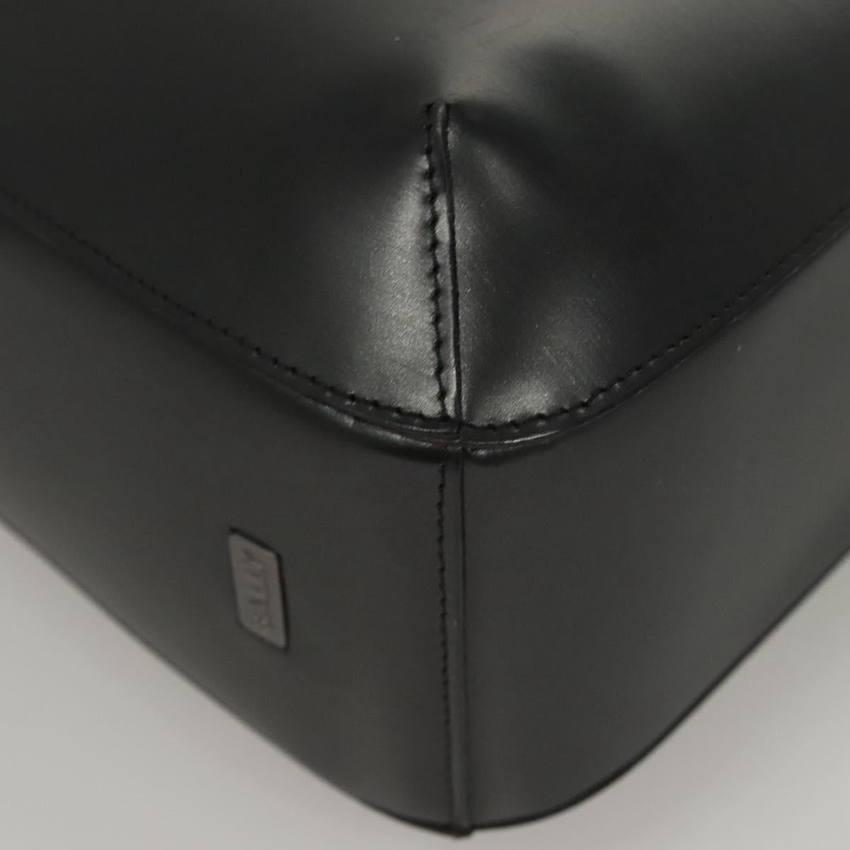 BALLY Hand Bag Leather Black Auth BA1344