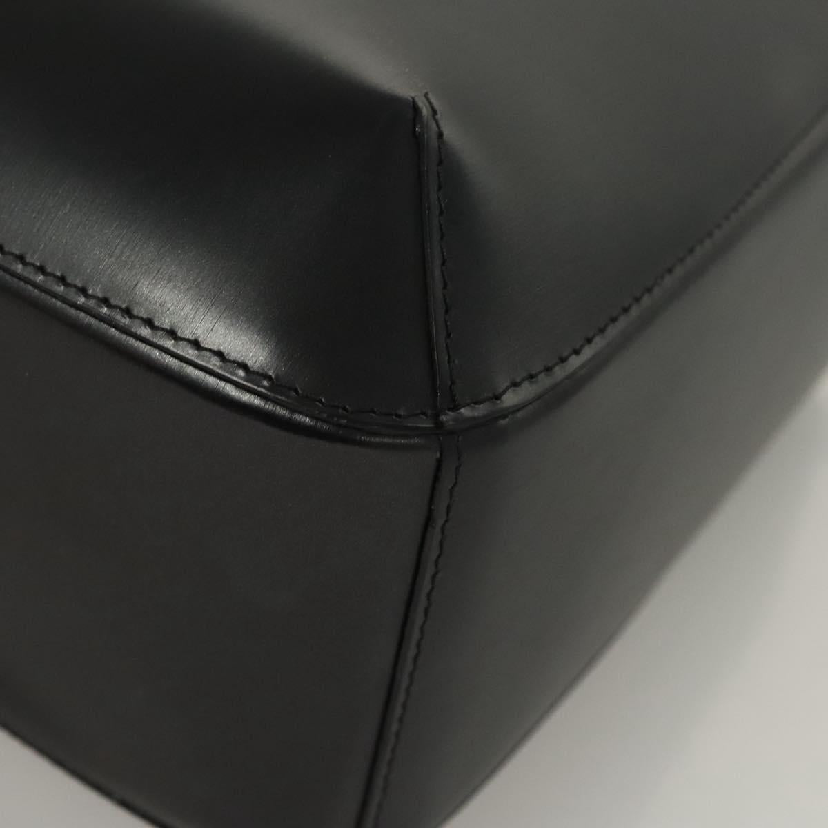 BALLY Hand Bag Leather Black Auth BA1344