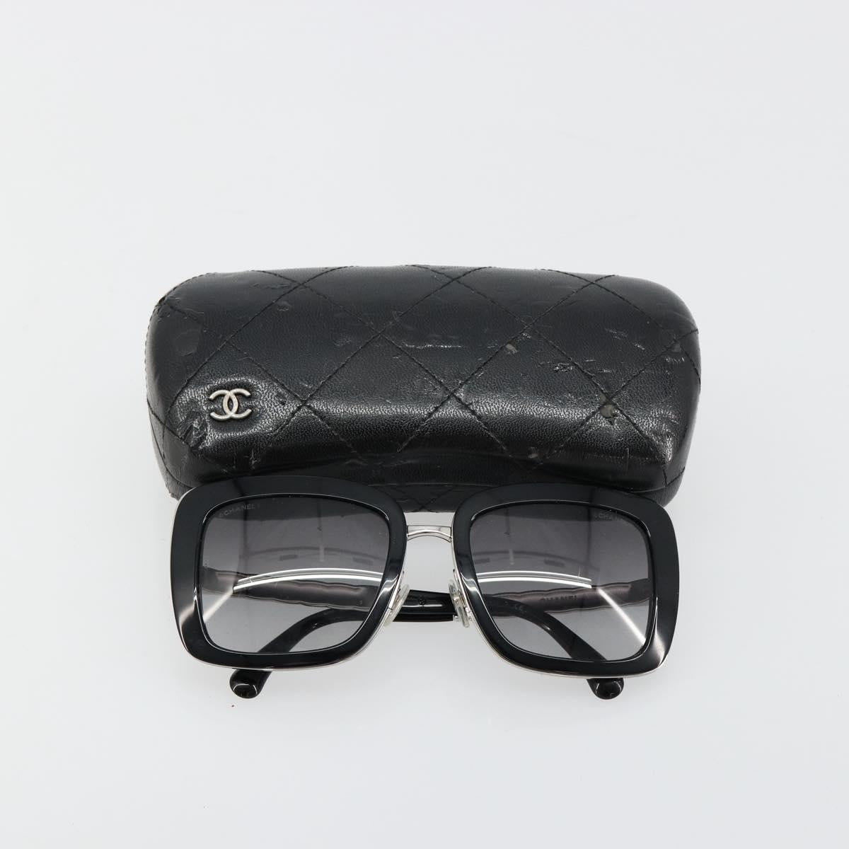 CHANEL Sunglasses plastic Black CC Auth BA13441M