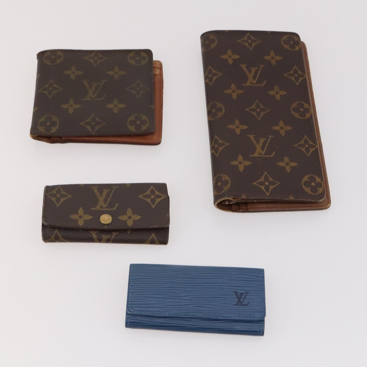 LOUIS VUITTON Monogram Epi Wallet 8 Set Green Blue LV Auth BA13442