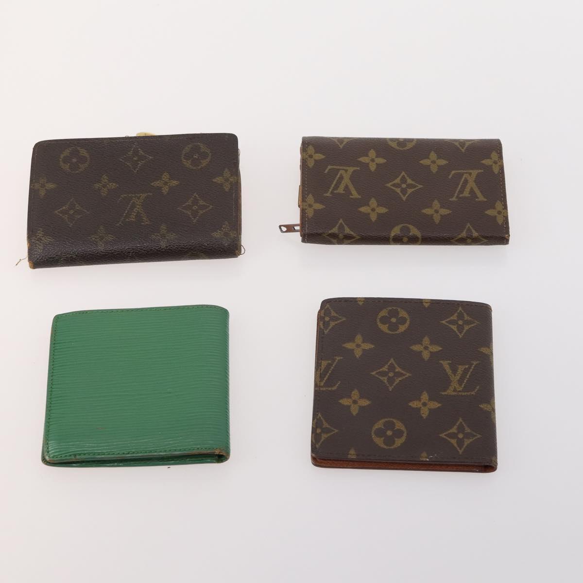 LOUIS VUITTON Monogram Epi Wallet 8 Set Green Blue LV Auth BA13442