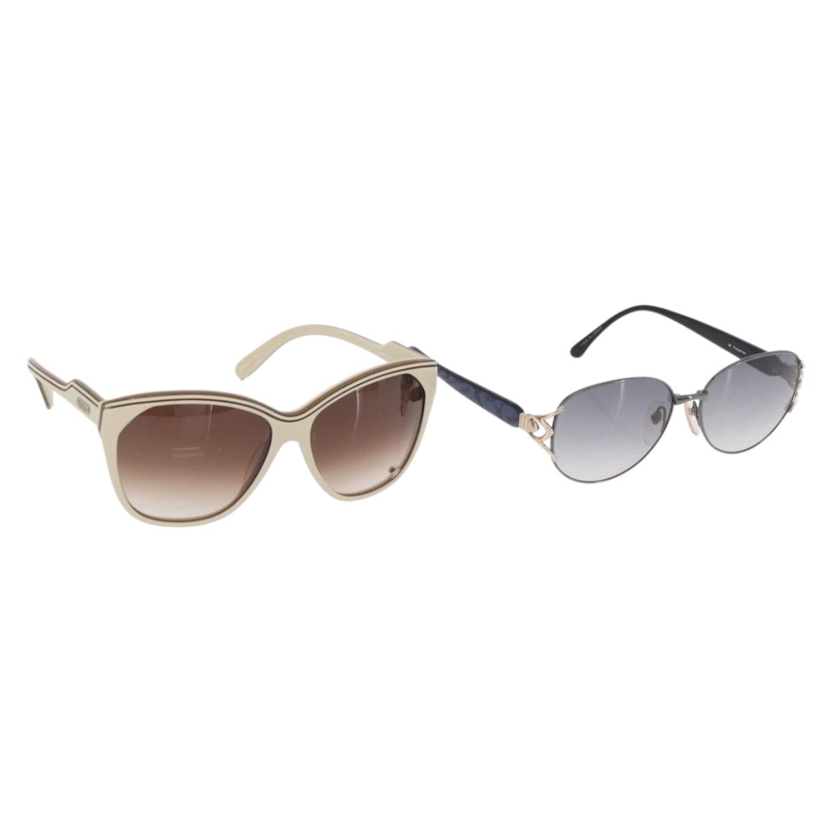 Chloe Saint Laurent Sunglasses plastic 2 Set Blue Ivory Auth BA13444