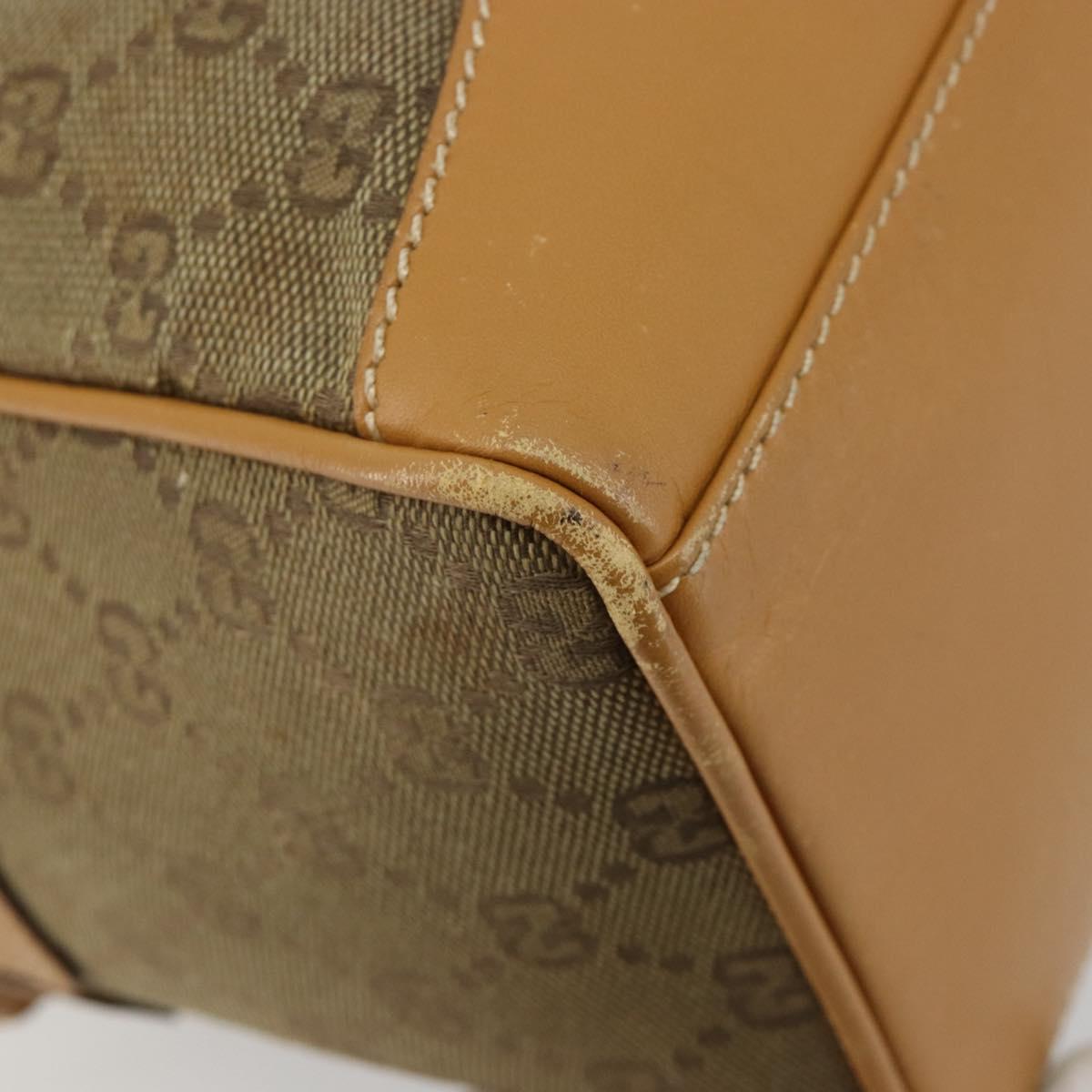GUCCI GG Canvas Hand Bag Beige Gold 000 3754 0281 Auth BA13448