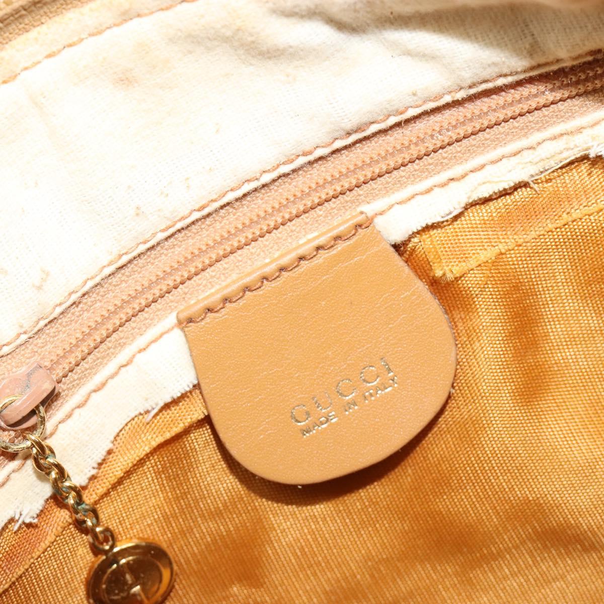 GUCCI GG Canvas Hand Bag Beige Gold 000 3754 0281 Auth BA13448
