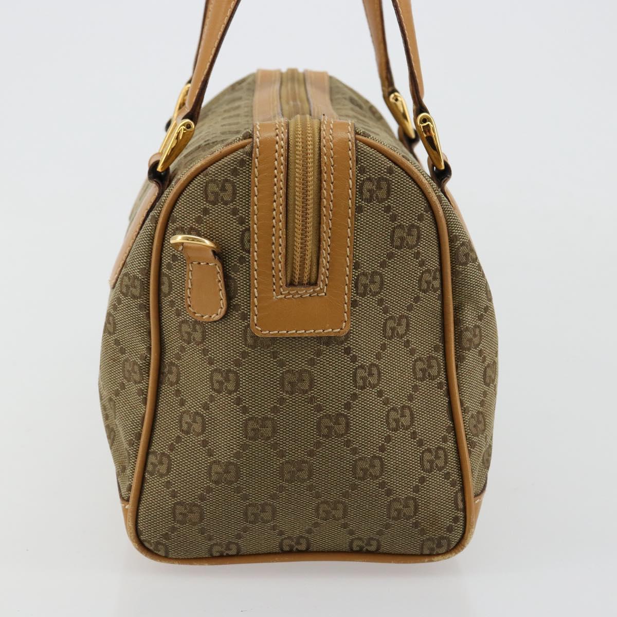 GUCCI GG Canvas Hand Bag Beige Gold 000 3754 0281 Auth BA13448