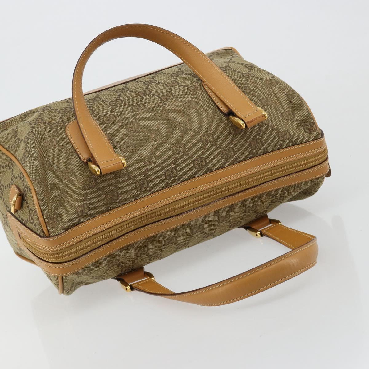 GUCCI GG Canvas Hand Bag Beige Gold 000 3754 0281 Auth BA13448