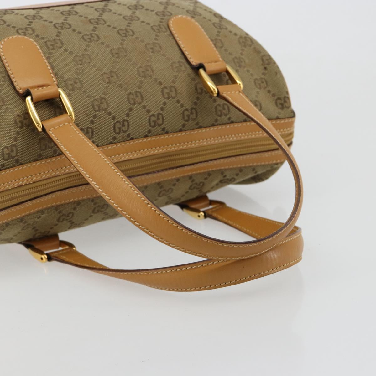 GUCCI GG Canvas Hand Bag Beige Gold 000 3754 0281 Auth BA13448