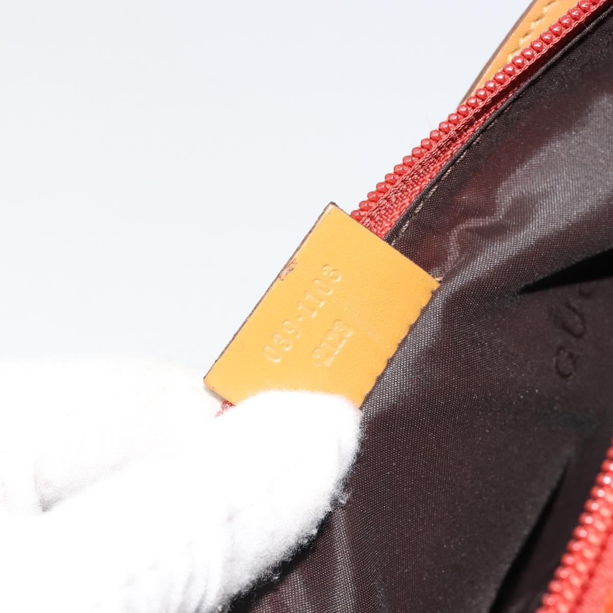 GUCCI Hand Bag Suede Orange Gold 039 1103 Auth BA13451