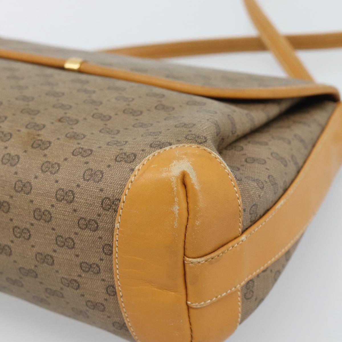 GUCCI Micro GG Supreme Shoulder Bag PVC Beige Gold 001 099 4084 Auth BA13452