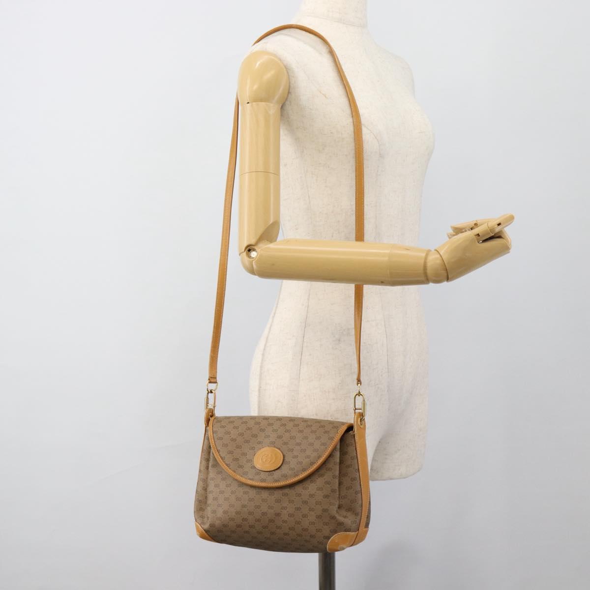 GUCCI Micro GG Supreme Shoulder Bag PVC Beige Gold 001 099 4084 Auth BA13452