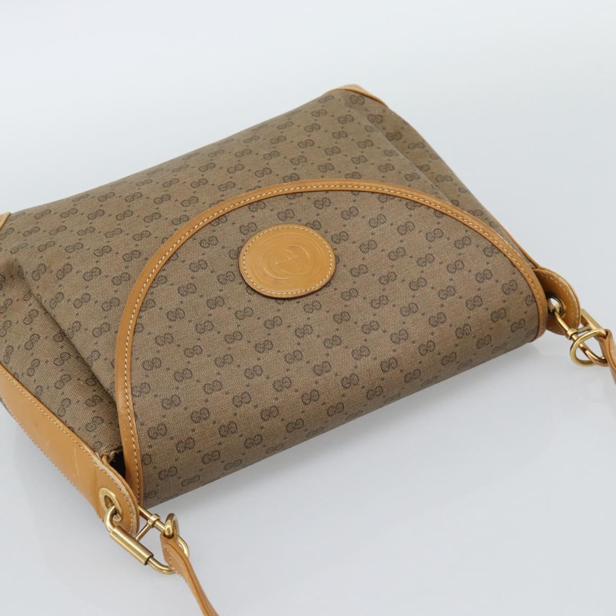 GUCCI Micro GG Supreme Shoulder Bag PVC Beige Gold 001 099 4084 Auth BA13452