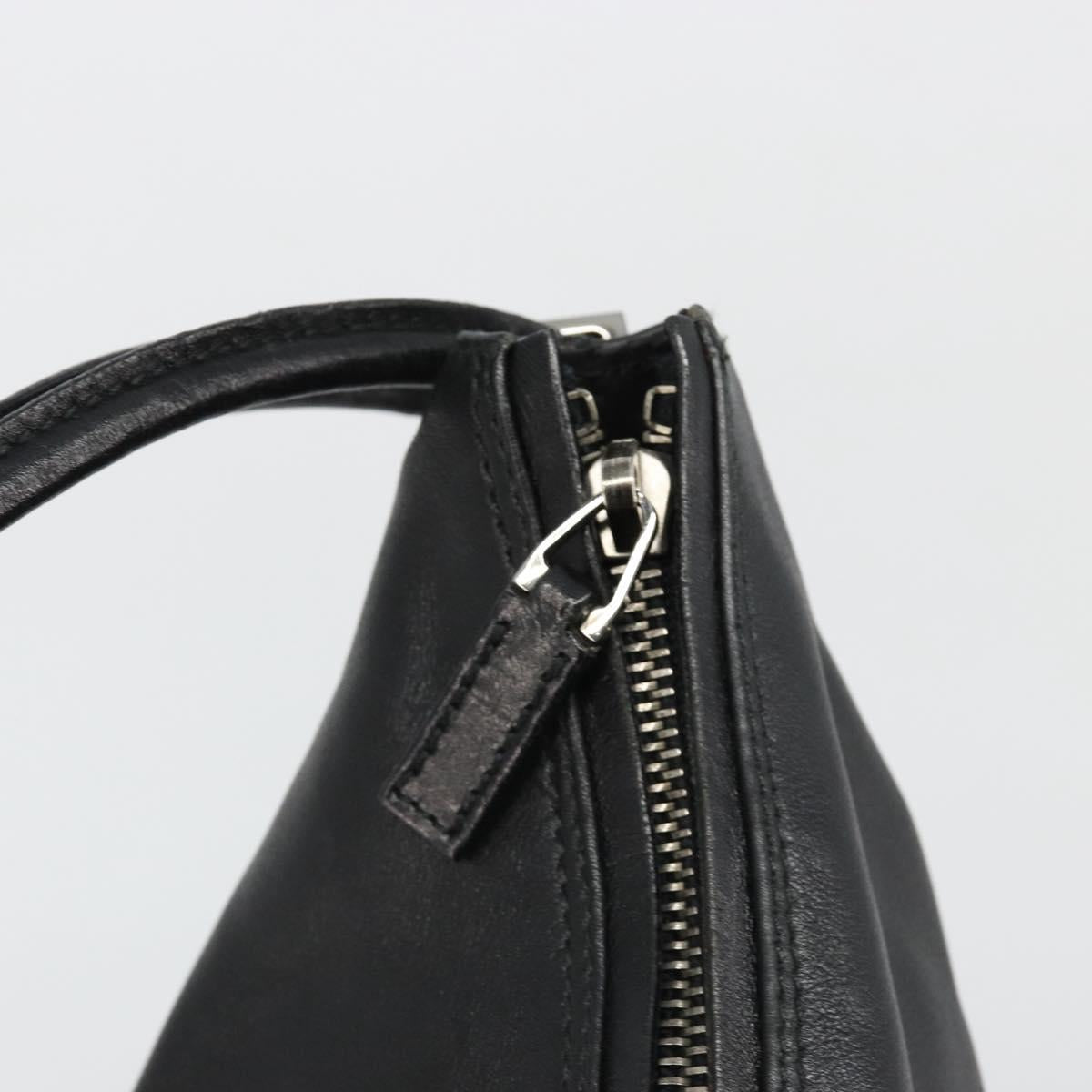 GUCCI Shoulder Bag Leather Black Silver 001 3770 Auth BA13453
