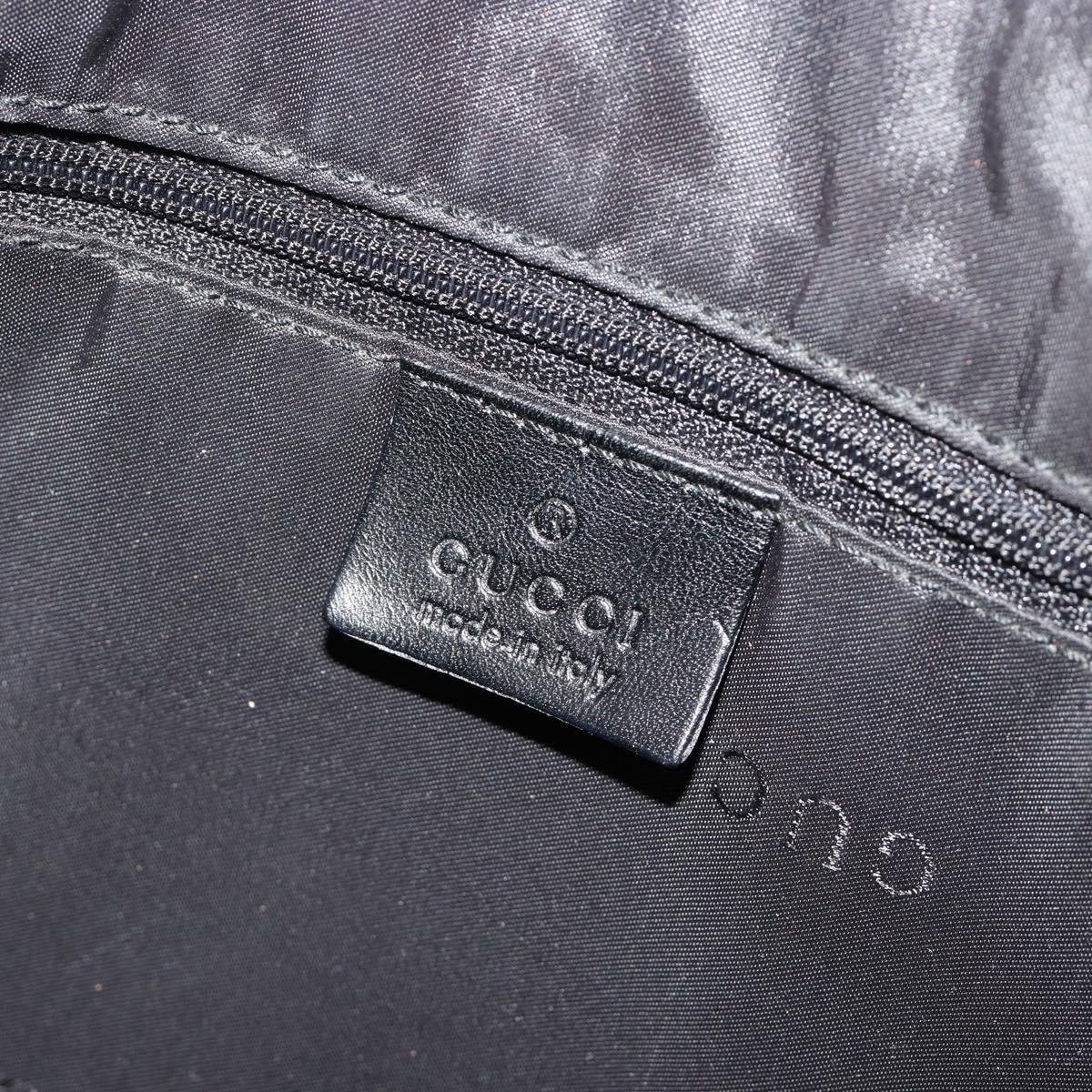 GUCCI Shoulder Bag Leather Black Silver 001 3770 Auth BA13453