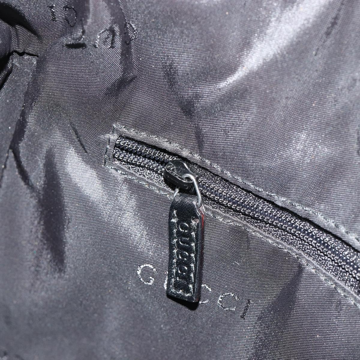 GUCCI Shoulder Bag Leather Black Silver 001 3770 Auth BA13453
