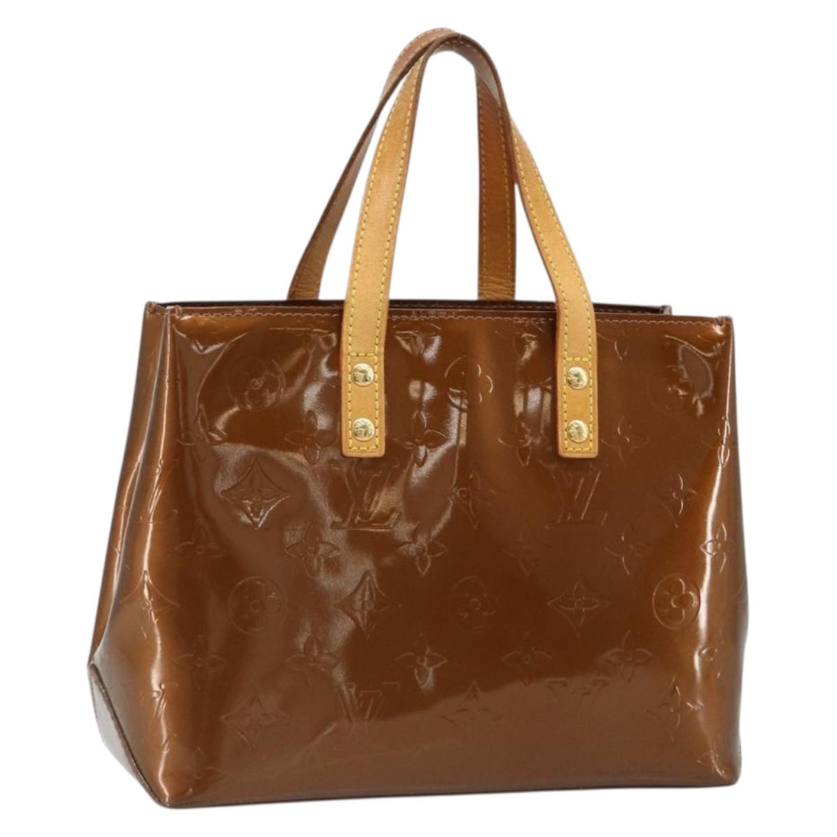 LOUIS VUITTON Monogram Vernis Reade PM Hand Bag Bronze M91146 LV Auth BA13463