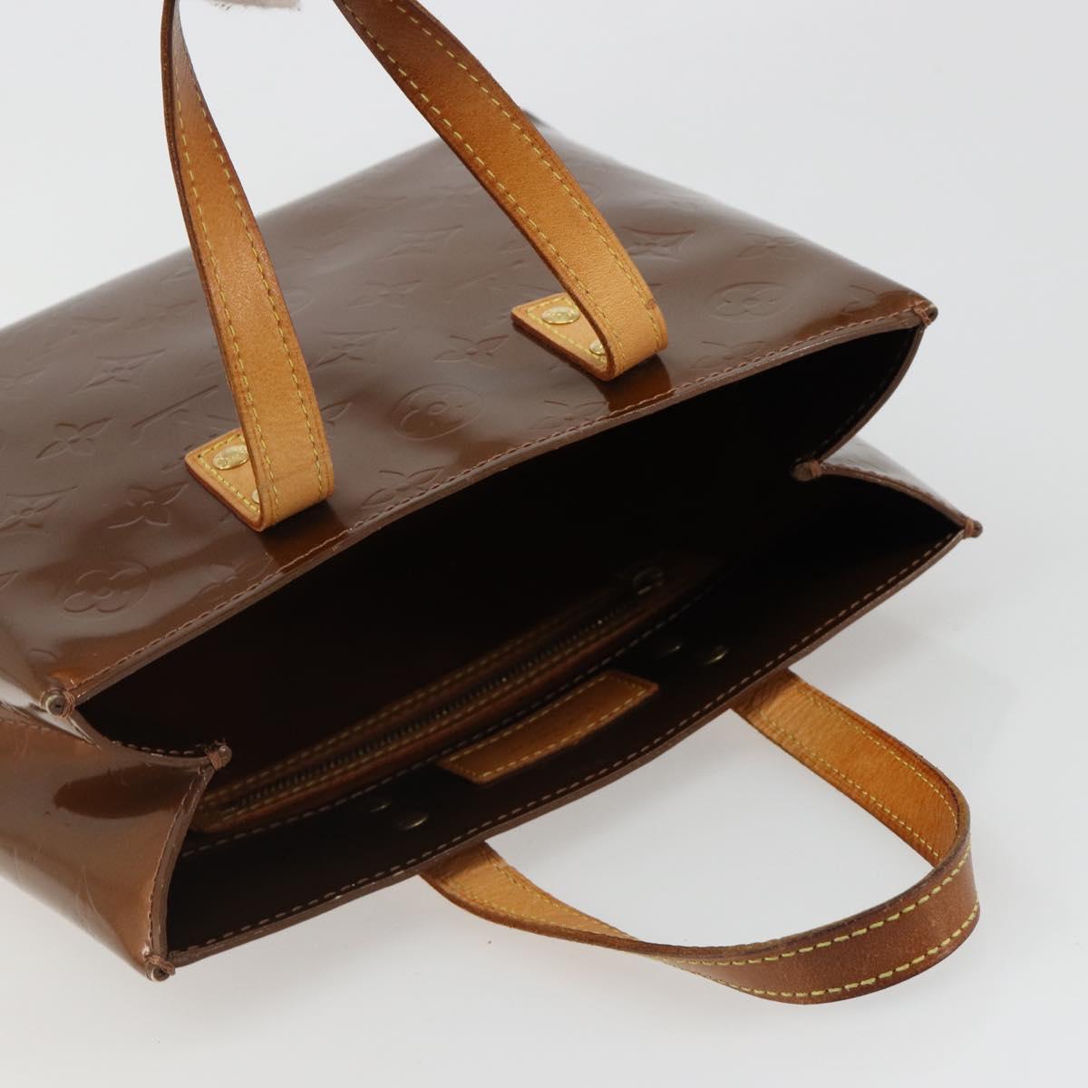 LOUIS VUITTON Monogram Vernis Reade PM Hand Bag Bronze M91146 LV Auth BA13463
