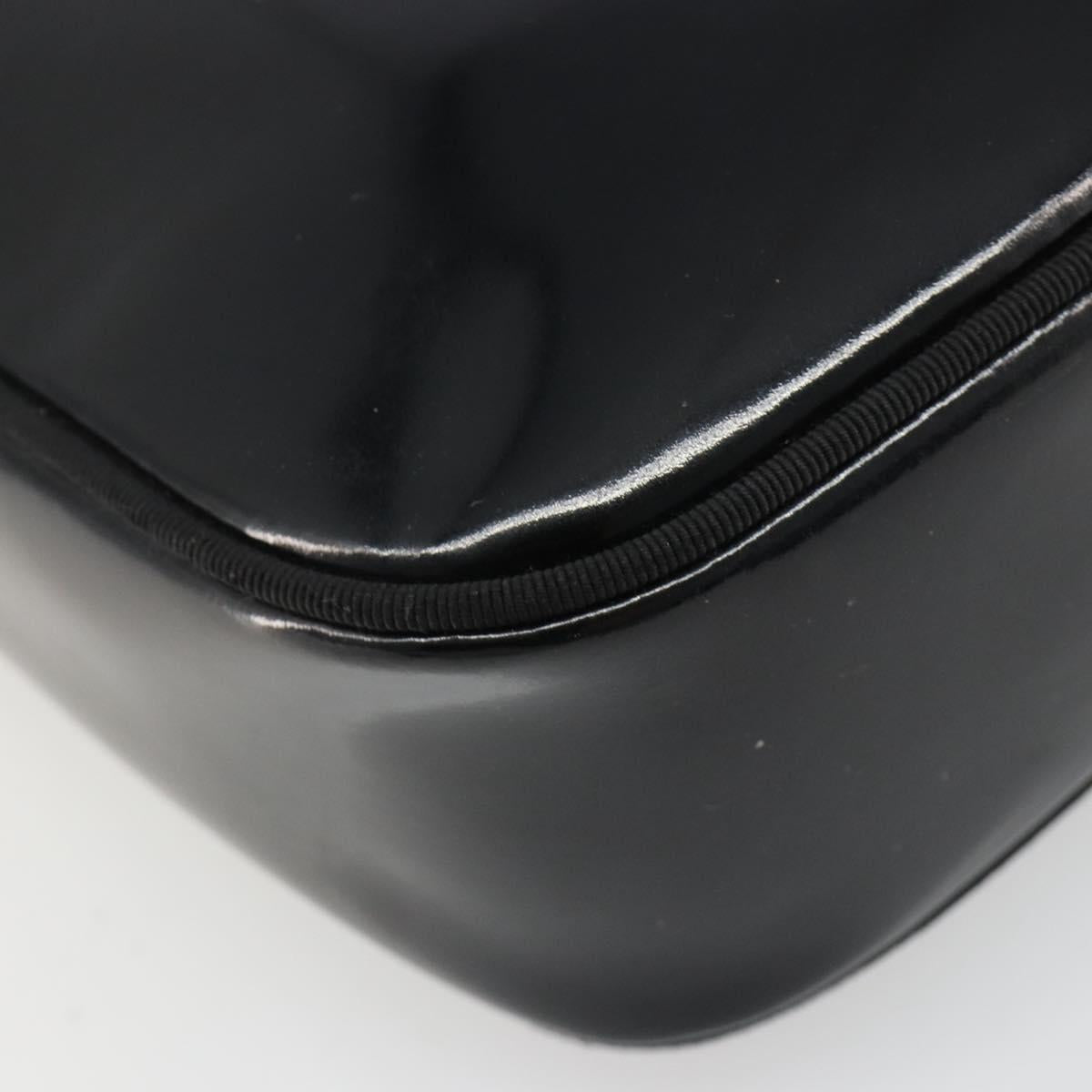 Salvatore Ferragamo Shoulder Bag Patent Leather Black Gold Auth BA13465