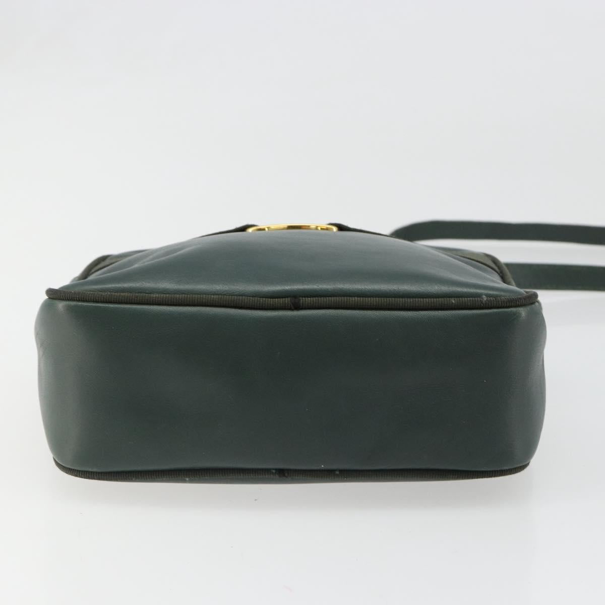 Salvatore Ferragamo Vala Shoulder Bag Leather Khaki Gold Auth BA13475