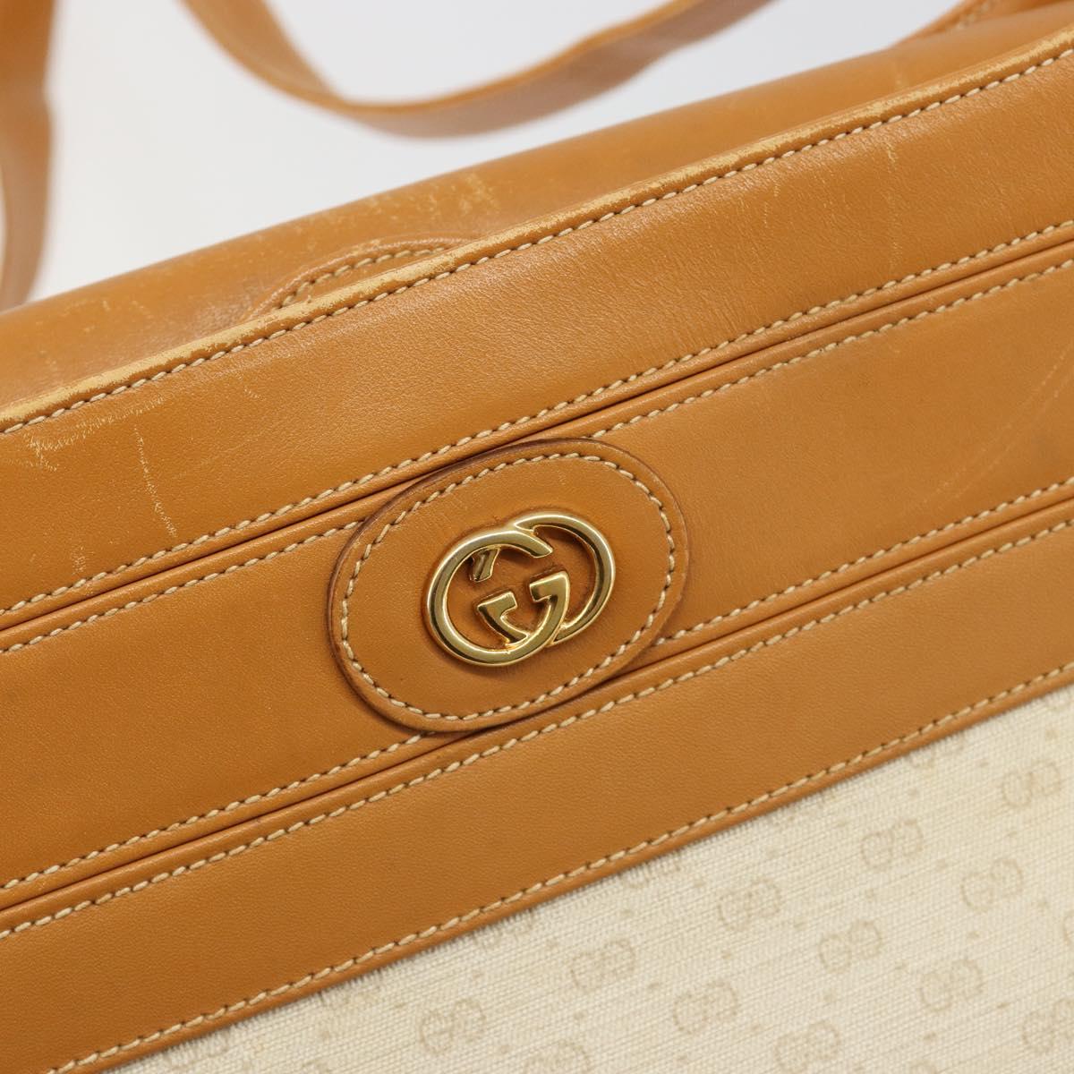 GUCCI Micro GG Supreme Shoulder Bag PVC White Gold 001 109 0579 Auth BA13477