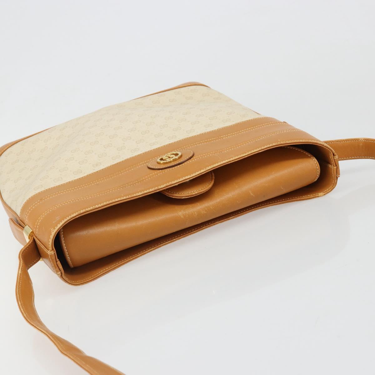 GUCCI Micro GG Supreme Shoulder Bag PVC White Gold 001 109 0579 Auth BA13477