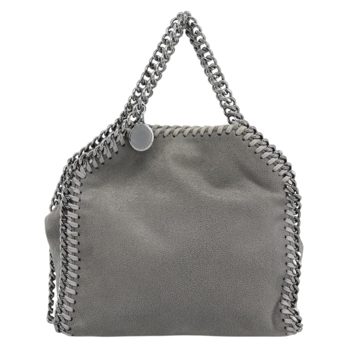 Stella MacCartney Falabella Bag Suede 2way Gray Silver 495150 Auth BA13479A