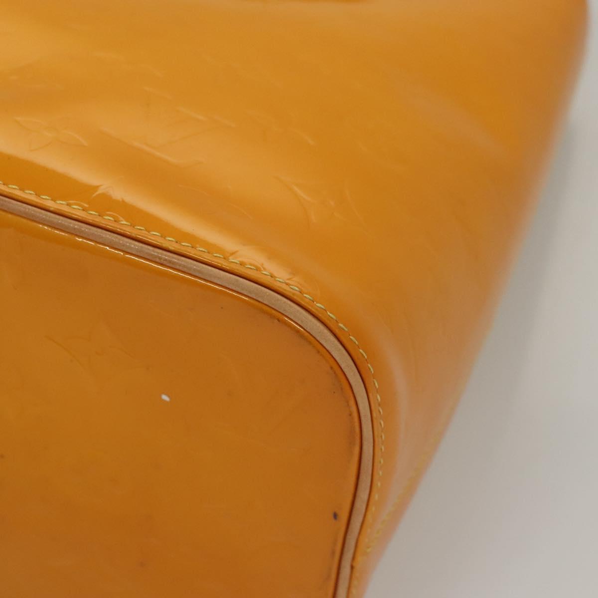 LOUIS VUITTON Monogram Vernis Houston Hand Bag Jaune M91121 LV Auth BA1348