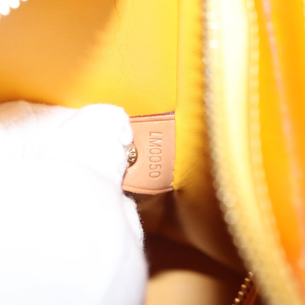 LOUIS VUITTON Monogram Vernis Houston Hand Bag Jaune M91121 LV Auth BA1348