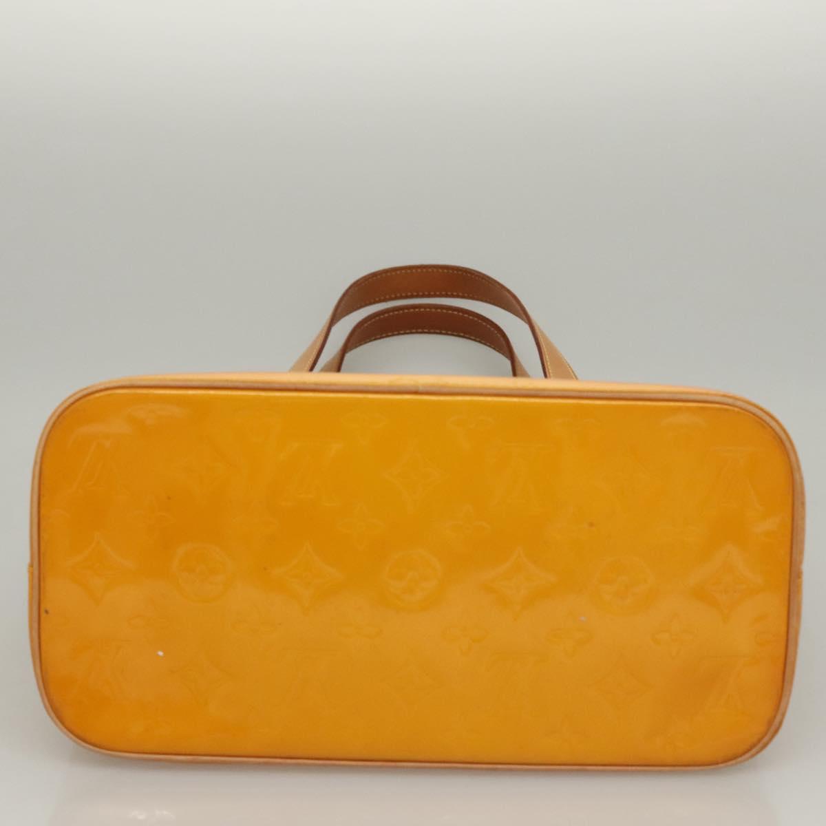 LOUIS VUITTON Monogram Vernis Houston Hand Bag Jaune M91121 LV Auth BA1348