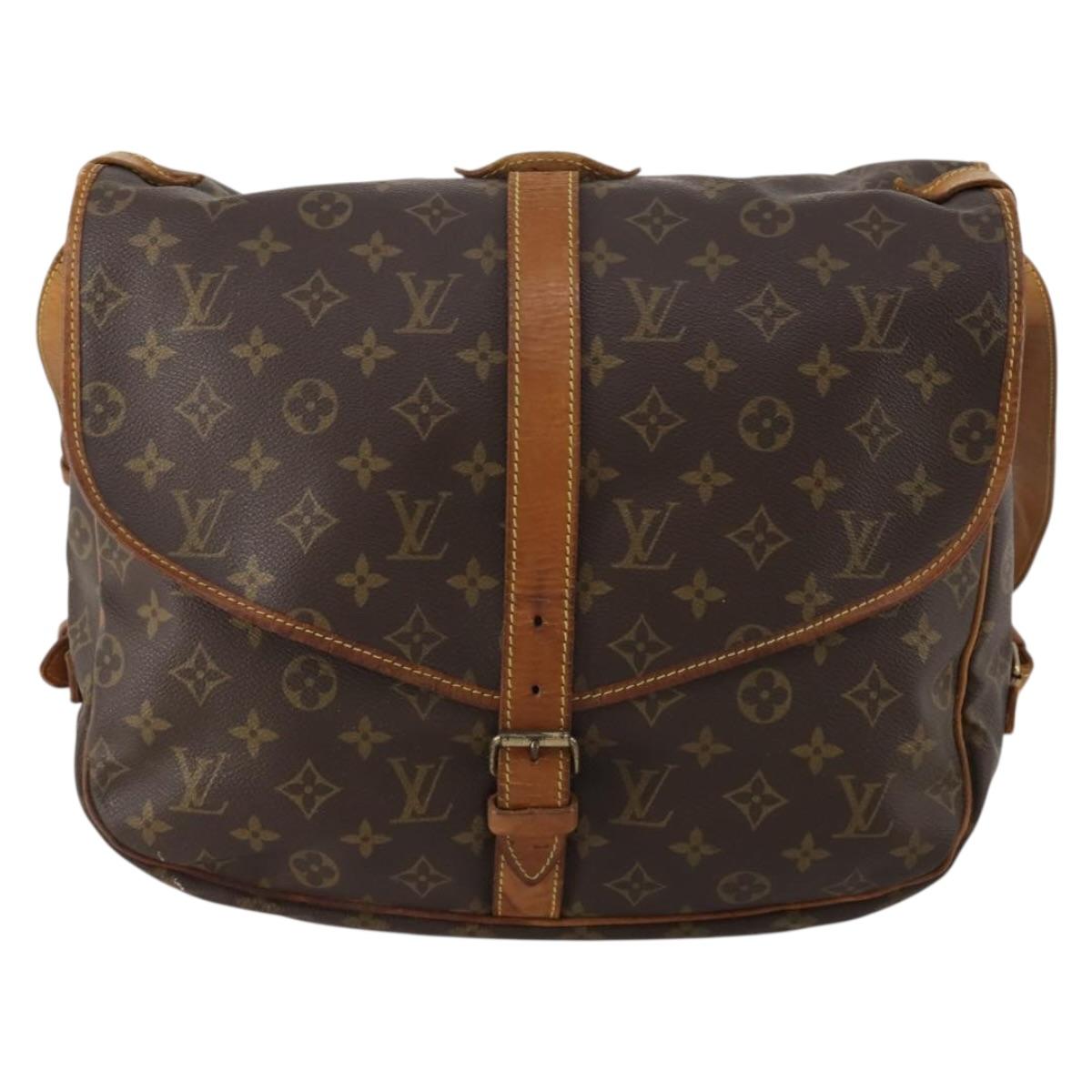 LOUIS VUITTON Monogram Saumur 35 Shoulder Bag M42254 LV Auth BA13483