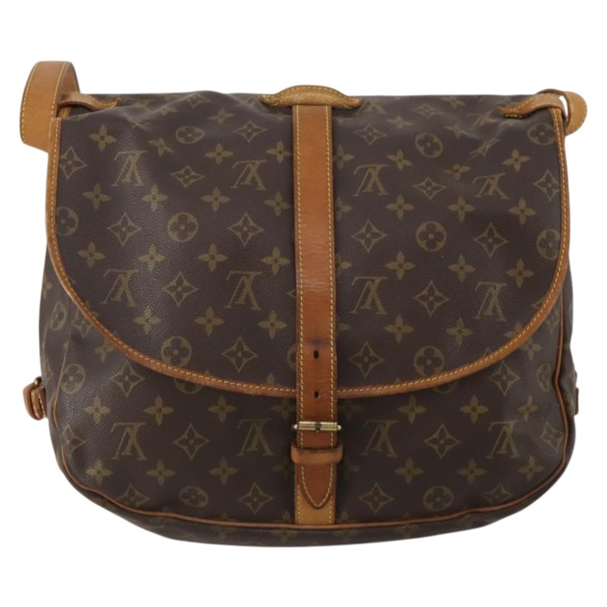 LOUIS VUITTON Monogram Saumur 35 Shoulder Bag M42254 LV Auth BA13483