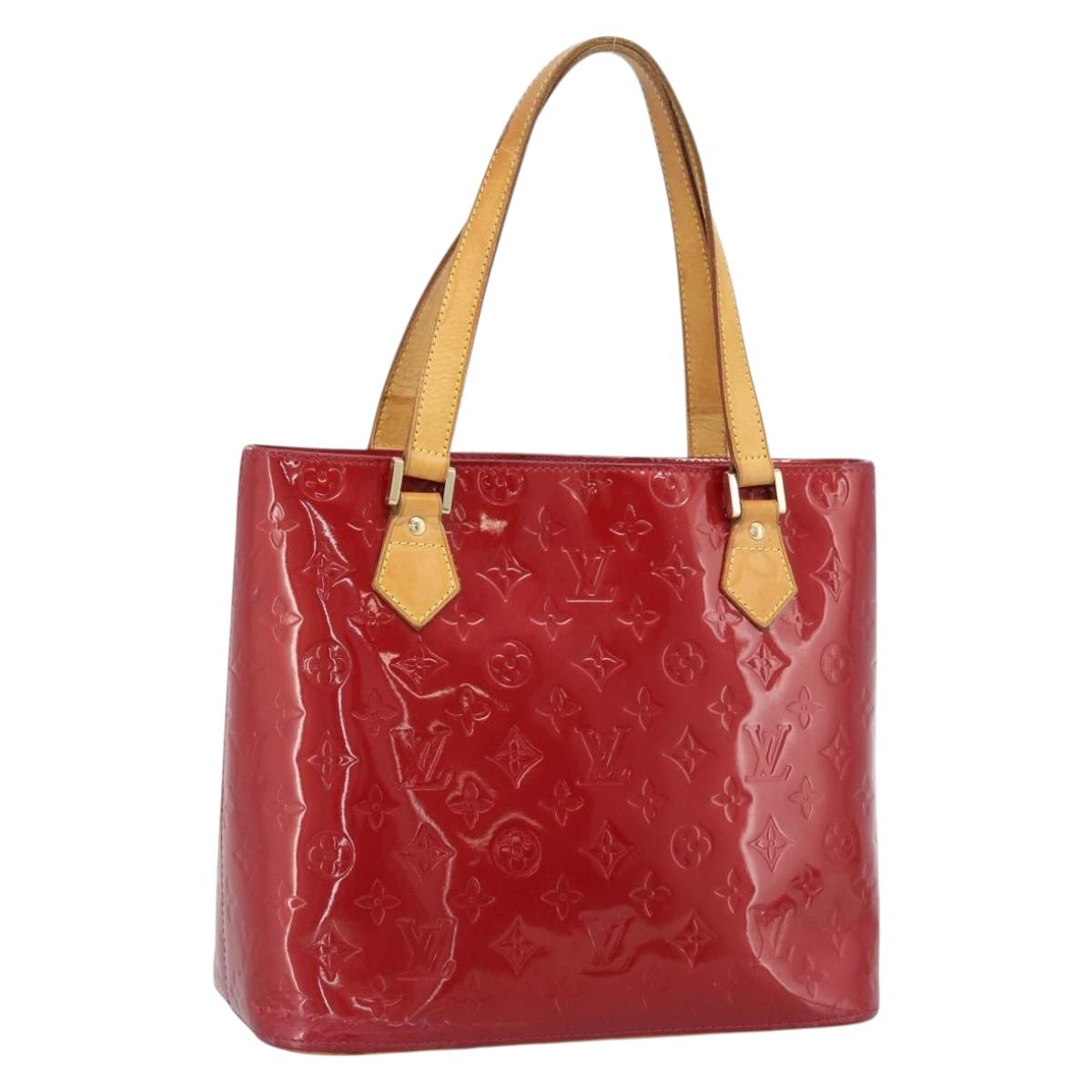LOUIS VUITTON Monogram Vernis Houston Hand Bag Pomme D'amour M91385 Auth BA13484