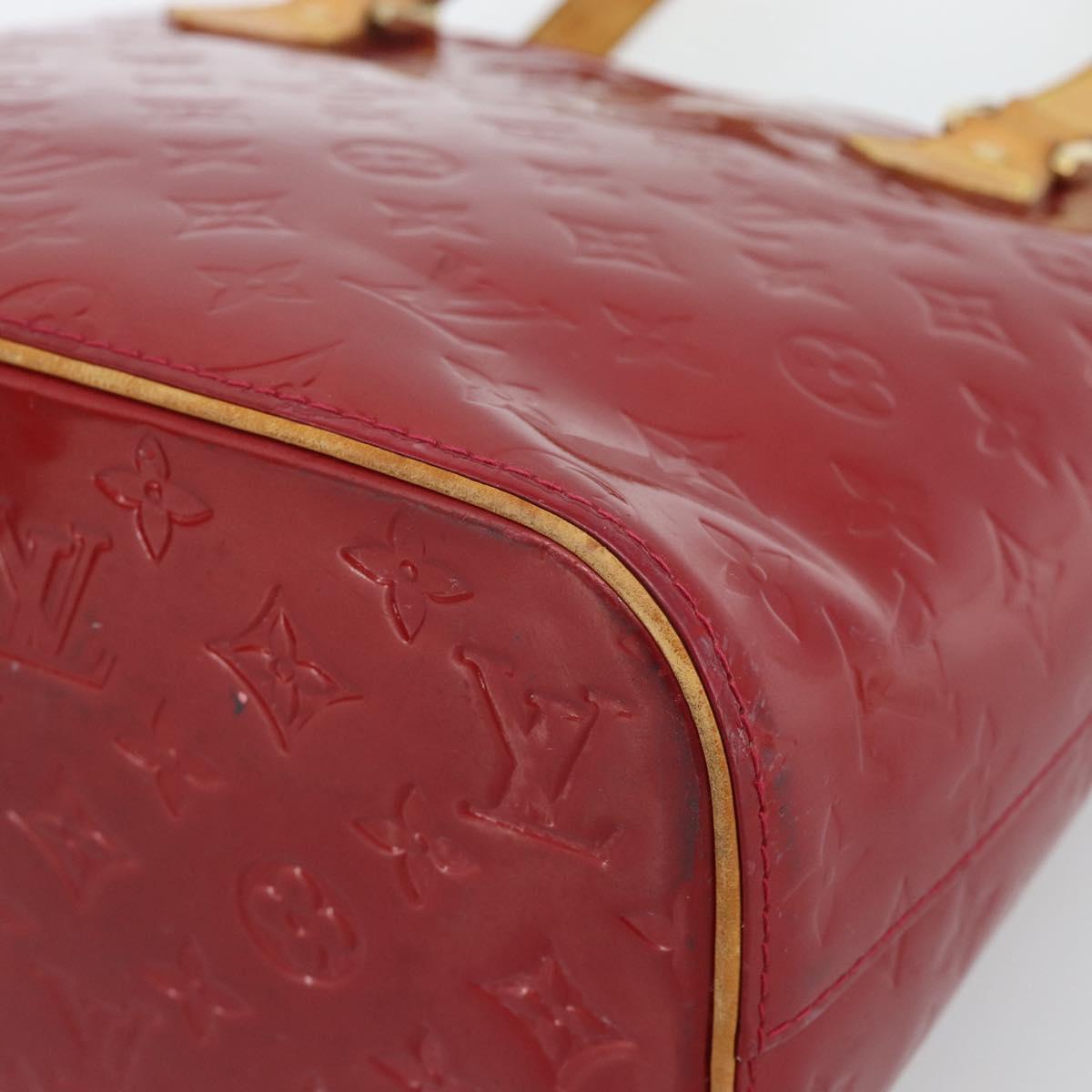 LOUIS VUITTON Monogram Vernis Houston Hand Bag Pomme D'amour M91385 Auth BA13484