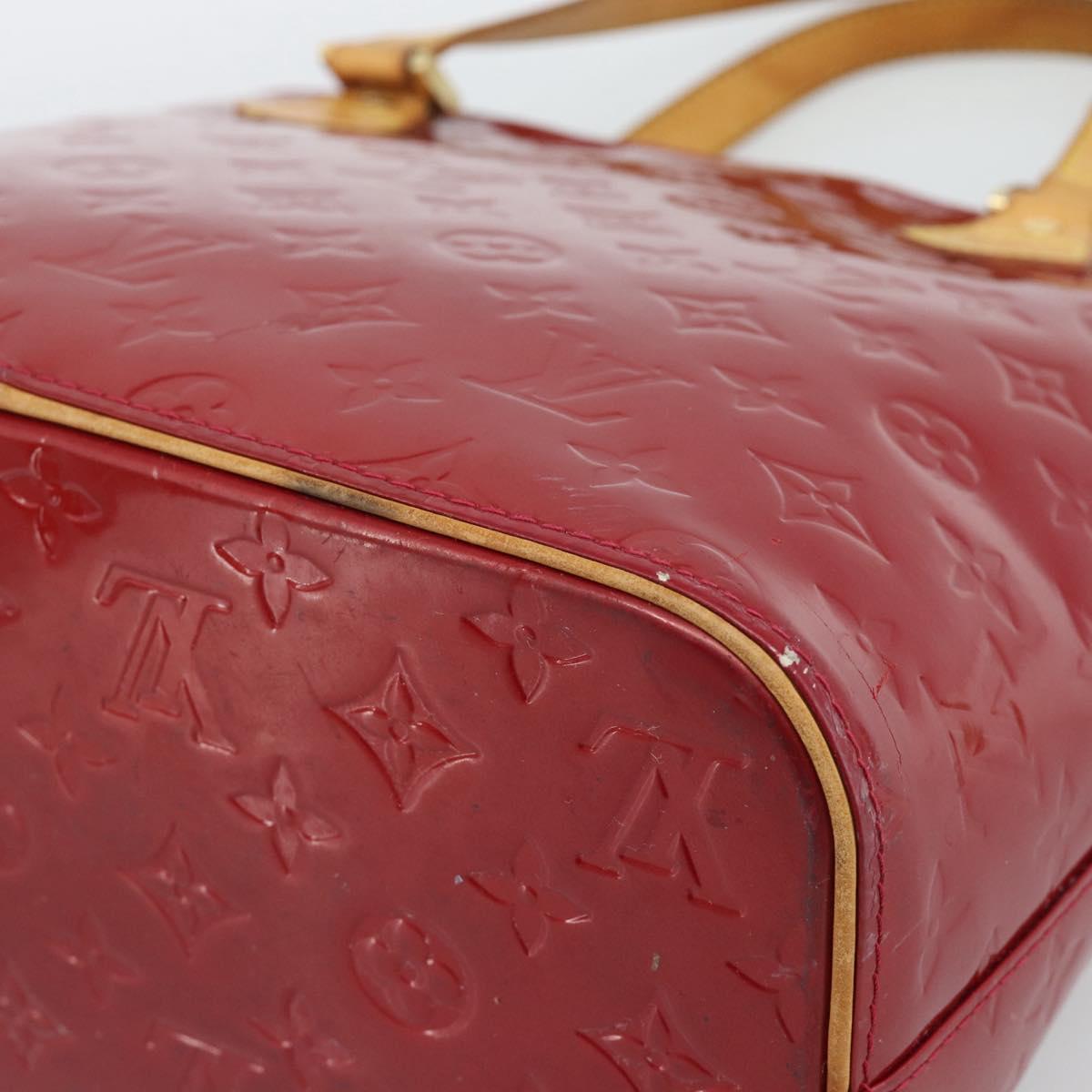 LOUIS VUITTON Monogram Vernis Houston Hand Bag Pomme D'amour M91385 Auth BA13484