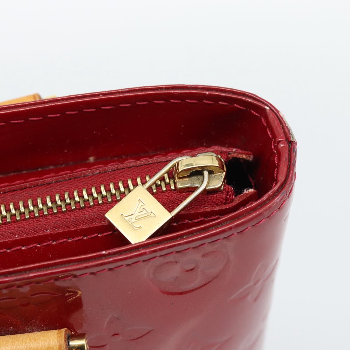 LOUIS VUITTON Monogram Vernis Houston Hand Bag Pomme D'amour M91385 Auth BA13484