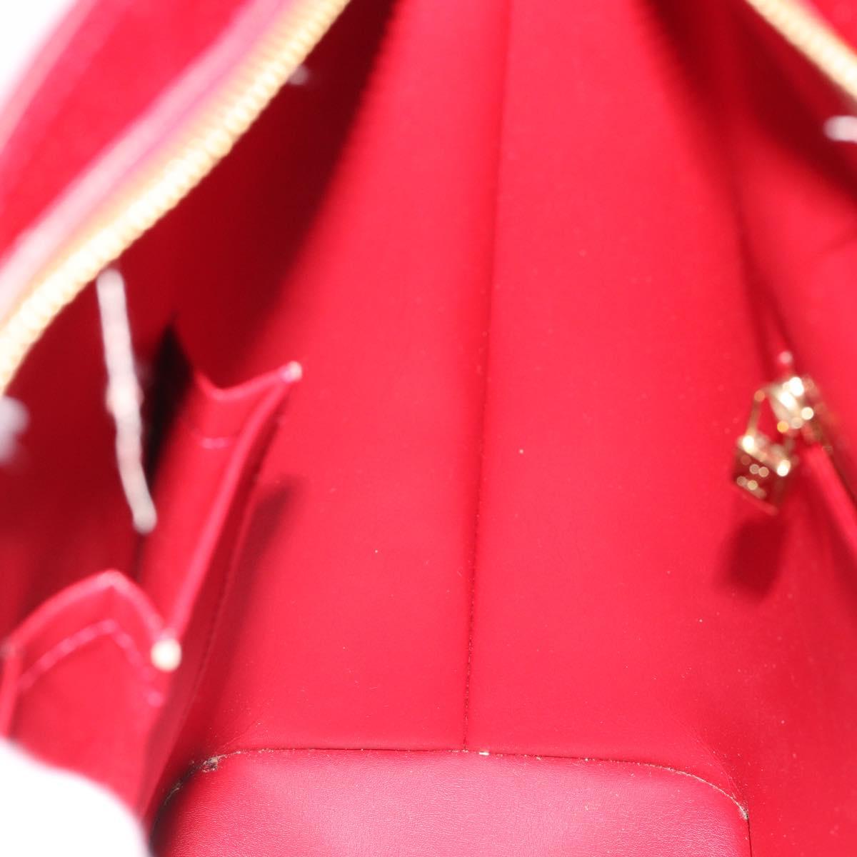 LOUIS VUITTON Monogram Vernis Houston Hand Bag Pomme D'amour M91385 Auth BA13484