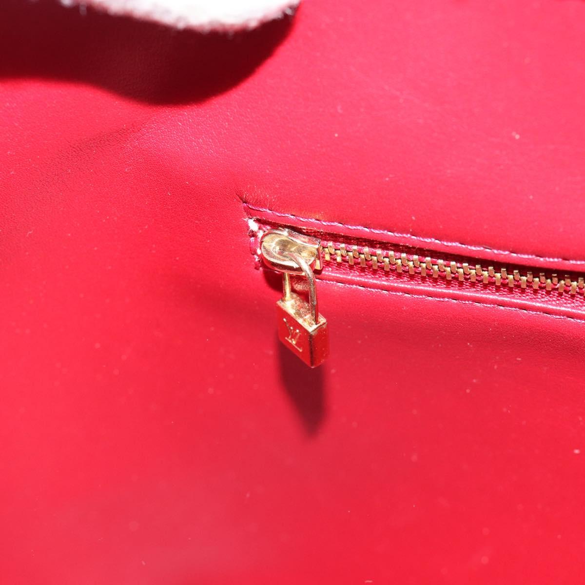 LOUIS VUITTON Monogram Vernis Houston Hand Bag Pomme D'amour M91385 Auth BA13484