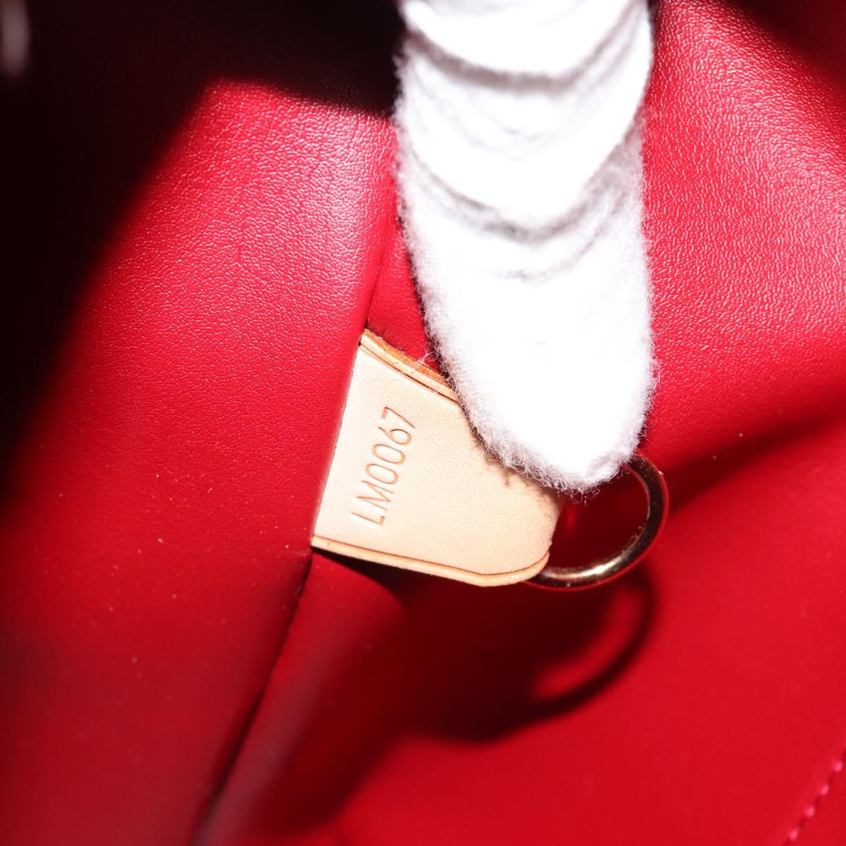 LOUIS VUITTON Monogram Vernis Houston Hand Bag Pomme D'amour M91385 Auth BA13484